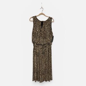 London Times Leopard-Print Midi romper Tan & Black NEW w tags Women’s 14 W